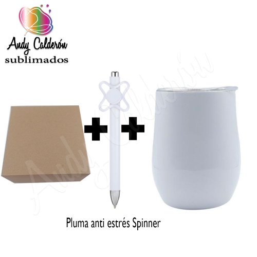  Kit de Vaso Vinero y Pluma spinner