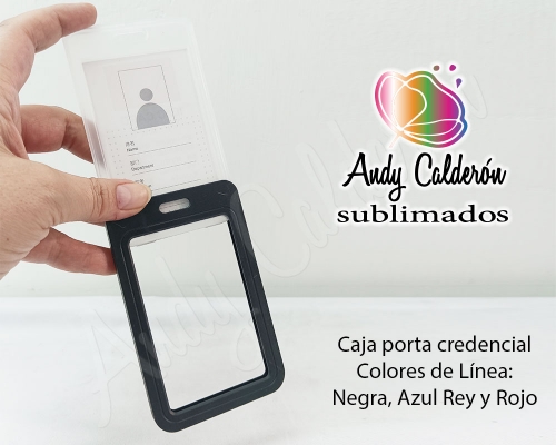 Porta Credencial doble vista con listón 25 mm