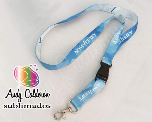 Porta Gafete 19 mm. Sublimado con broche plástico y perico